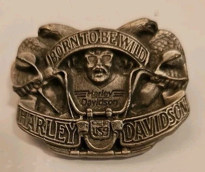 Prendedor vintage Born To Be Wild Harley Davidson de latón macizo 1992 Foto 1 de 2