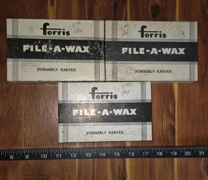 Lote de (3) bloques de cera fundida joyería suministros de arte vintage Ferris File-A-Wax  - Imagen 1 de 18