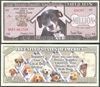 3 x 1 Million Fake Dollar Jack Russel Dogs