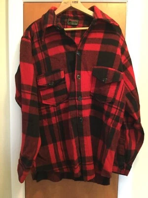 Camisa a Cuadros Vintage CHIPPEWA WOOLEN MILLS EE. UU. 100% Lana Búfalo Abotonada Foto 1 de 4
