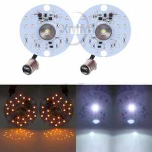 White Amber LED Turn Signal Light For Harley Cross Bones FLSTSB Electra Glide - Picture 1 of 8