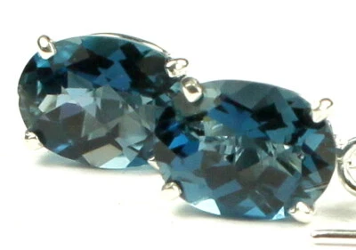LONDON BLUE TOPAZ Sterling Silver Threader Earrings -Handmade • SE003 - Image 1 of 3