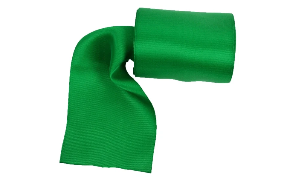 (VERDE ESMERALDA) 2-1/2" DOBLE CARA SATINADO 4 Yardas Cinta 100% Poliéster Fino Foto 1 de 1