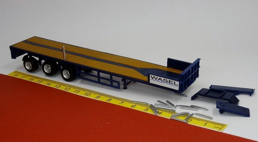 Ballast Trailer Tieflader 3-achsig blau Wasel Krane - VK-Modelle 02382 - Bild 1 von 1