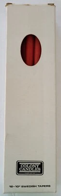 8 - Velas colonia vintage suecas cónicas rojas 10" hechas a mano EE. UU. Foto 1 de 4