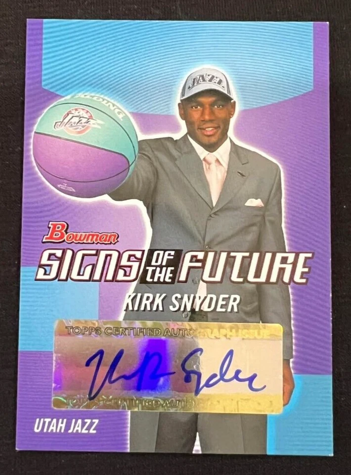Kirk Snyder Utah Jazz 2004-05 Bowman Signs of the Future RC automático NBA Foto 1 de 1