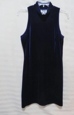 Jump Apparel Women's Turtle Neck/Sleeveless Purple Velvet Mini Dress - Size 9/10 Foto 1 de 4