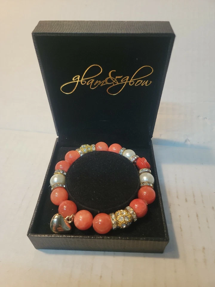 Brazalete Glam Glou estrás elástico con cuentas loro Foto 1 de 4