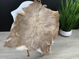 Beautiful Shiny Goat Hide Rug Pelt Throw Genuine Real Seat Cover Leather - Picture 1 of 6