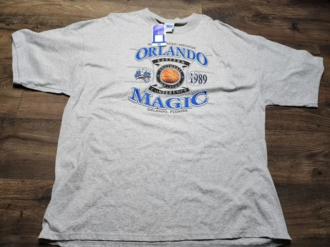 VINTAGE Mens 3XL Orlando Magic T Shirt Gray Made In USA NWT Deadstock Cover