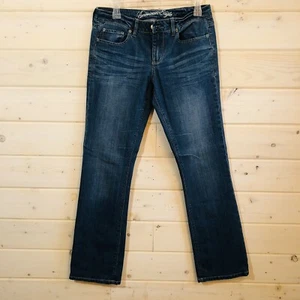 American Eagle True Boot Stretch Jeans 6 Reg Low Rise Medium Wash Distressed - Picture 1 of 7