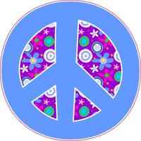 SELECT SIZE Peace Sign Purple Flowers Vinyl Sticker SELECT SIZE Peace Sign Purple Flowers Vinyl Sticker