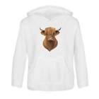 'Highland Cow Head' Children's Hoodie / Hooded Sweater (Ko046679)
