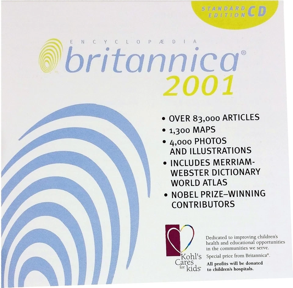 Britannica 2001 Standard Edition [2 CD ROM SET] Windows 95/98/2000/Me - Image 1 of 1