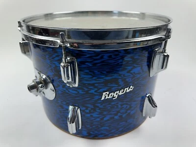 De colección 1960 Rogers Holiday Onyx Azul 13" x 9" Tom Drum Fullerton Montaje Giratorio Foto 1 de 4