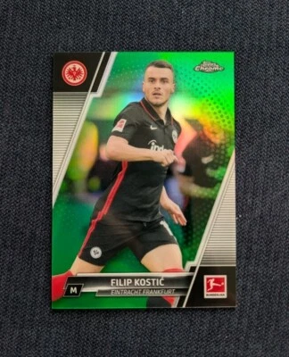 2021-22 Topps Chrome Bundesliga Filip Kostic - Green Refractor /99 Frankfurt #35 - Image 1 of 2
