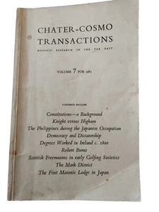 Rare Chater Cosmopolitan Hong Kong Masonic Lodge Research Volume Knight v Higham - Picture 1 of 10