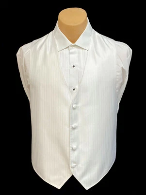 Men's Jean Yves White Tuxedo Vest Fullback Formal Wedding Prom Mason LL Tall - Image 1 of 4