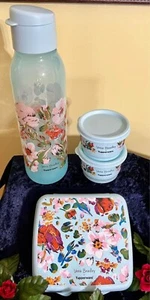 Tupperware Vera Bradley Floral hellgrün 4-teiliges Brotzeitset Neu BPA-frei  - Bild 1 von 4