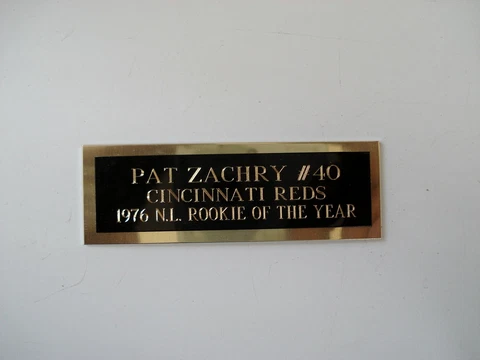 Pat Zachry Baseball Card Plaque Nameplate Cincinnati Reds 1" X 3" Cover