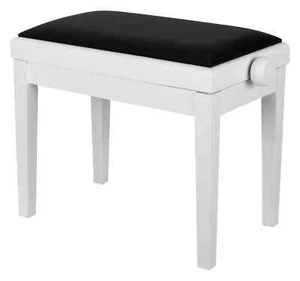 Klavierbank Klavierstuhl Pianobank Sitz Auflage Bank Klavierhocker Weiß Matt - Bild 1 von 8