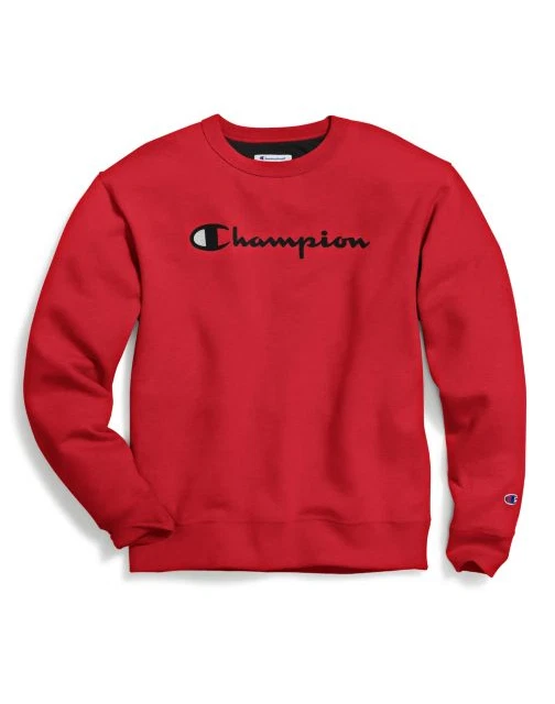 Champion Mens Powerblend Graphic Crewneck Sweatshirt GF88H-2WC Red Size Medium