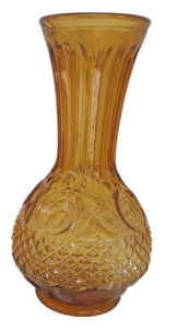 Amber Hobnail Bud Vase 6.5" Vintage Glass - Picture 1 of 5