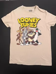 Looney Tunes Double Sided Graphic T Shirt Bugs Bunny Taz Sylvester Coyote Medium - Picture 1 of 3