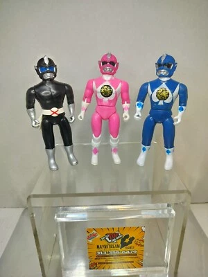 MIGHTY/MEGA RANGERS BOOTLEG KO MMPR 1994 - LOTE RANGER NEGRO ROSA AZUL/COMO ESTÁ  Foto 1 de 4