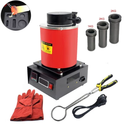 1/2/3KG Electric Metal Melting Furnace Gold Copper Smelter Graphite Crucible  - Image 1 of 4