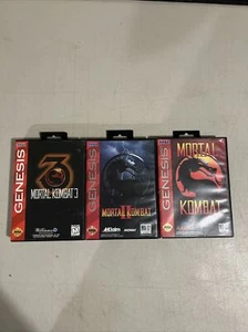 Mortal Kombat 1 2 3 I II III Sega Genesis Game Bundle Lot Trilogy CIB Complete - Picture 1 of 10