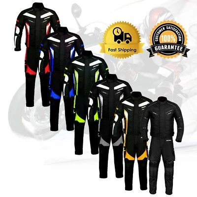 Profirst Men Motorcycle Motorbike Racing Suit Waterproof Textile 2 Pieces Armour