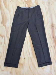 Zanella Anzughose Wolle doppelt plissiert vorne braun Größe 34 Made in Italy - Bild 1 von 7