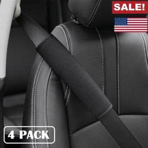 4PCS Universal Seat Belt Cover Soft Shoulder Pad Strap Protector Car Truck Black - Picture 1 of 12