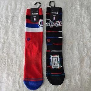 Stance LA Clippers LAC City Edition 2023 / Striped Crew Lot of 2 Mens Large 9-13 - Picture 1 of 5