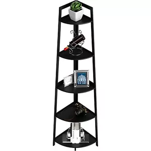 5-Tier Corner Ladder Shelf Display Rack Bookshelf Plant Stand for Living Room US - Picture 1 of 9