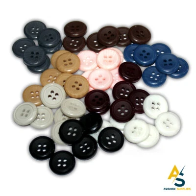 AWAMAX Trouser Buttons Braces 15mm Buttons Arts Crafts Sewing Round 5 10 Pcs 9 Colors