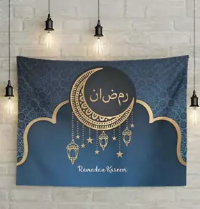 Modefa islamische Urlaubsdekoration | Ramadan Kareem Halbmond Wandteppich 51x59 Zoll - Bild 1 von 1