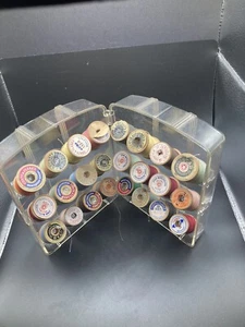 Vintage Falcon Clear Plastic Spool Thread Box Holder Holds 24 15 Wooden Spools - Picture 1 of 12