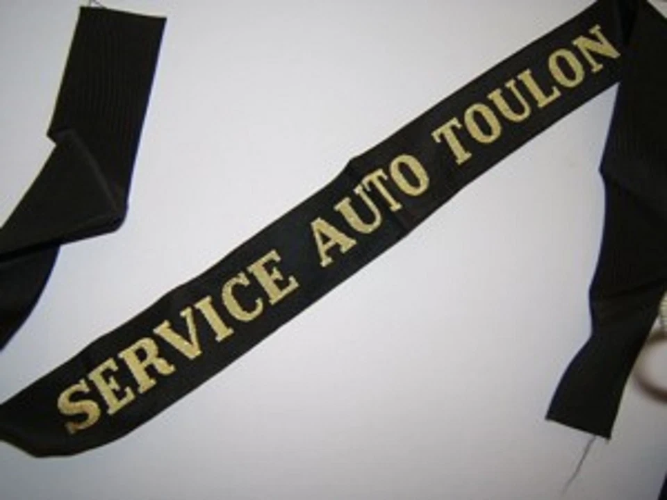 SERVICE AUTO TOULON  Marine Ruban légendé ORIGINAL French Cap Tally  - Photo 1/1