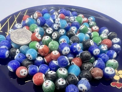 150+ Pcs Glass Millefiori Face Beads 7mm - 8mm Jewelry Making Bulk Lot 3.4 Oz - Image 1 of 4