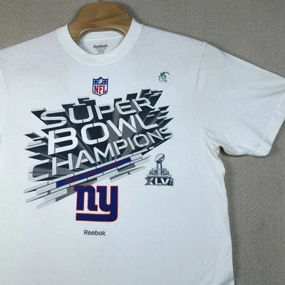 NUEVO CON ETIQUETAS New York Giants Super Bowl XLVI 46 Champions Camiseta Reebok De Colección Para Hombres XL Foto 1 de 4