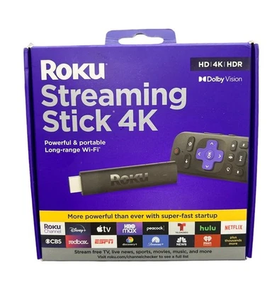 Roku Streaming Stick 4K HD/4K/HDR Dolby Vision W/Voice Remote 3820RW2 - Image 1 of 2