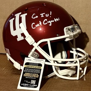 CURT CIGNETTI Hoosiers SIGNED Full Size Helmet JSA COA INDIANA FOOTBALL 2025 - Picture 1 of 5