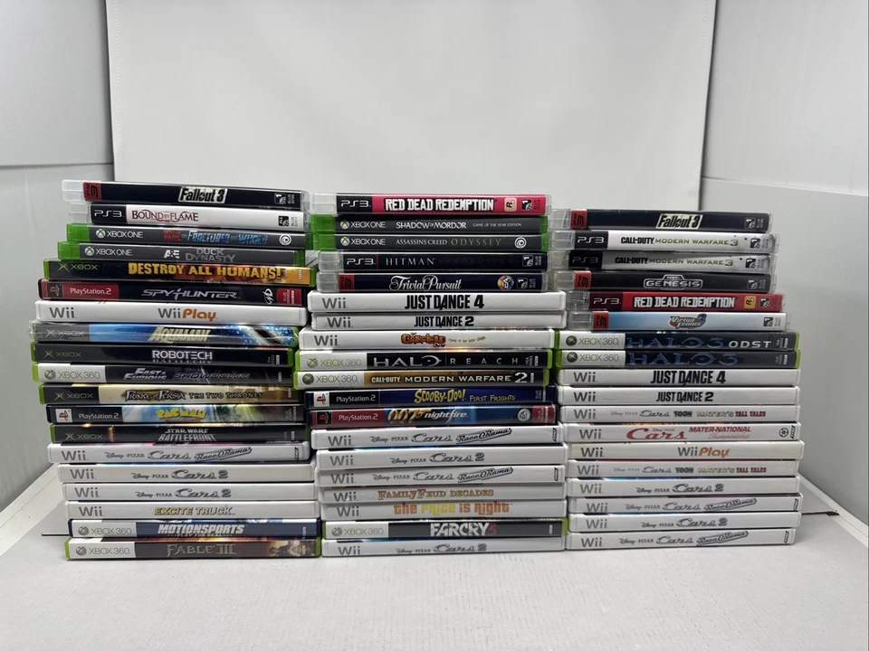 Mixed Lot of 56 Video Games – PS2 Xbox 360 Original Xbox Wii Tested & Working - Image 1 of 4
