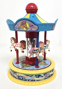 Vintage Redbox Toy Carousel Musical Horse Merry Go Round It's Small World WORKS - Picture 1 of 11