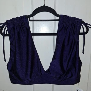 Time and Tru blaues Binki Top Cinched Shoulders Gr. XL Strand Picknick Park See - Bild 1 von 5