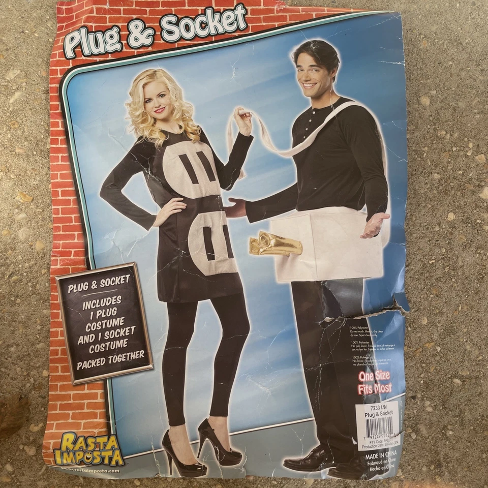Rasta Imposta штепсельная вилка и розетка костюм для Хэллоуина для пар один размер подходит большинству - Изображение 1 из 4