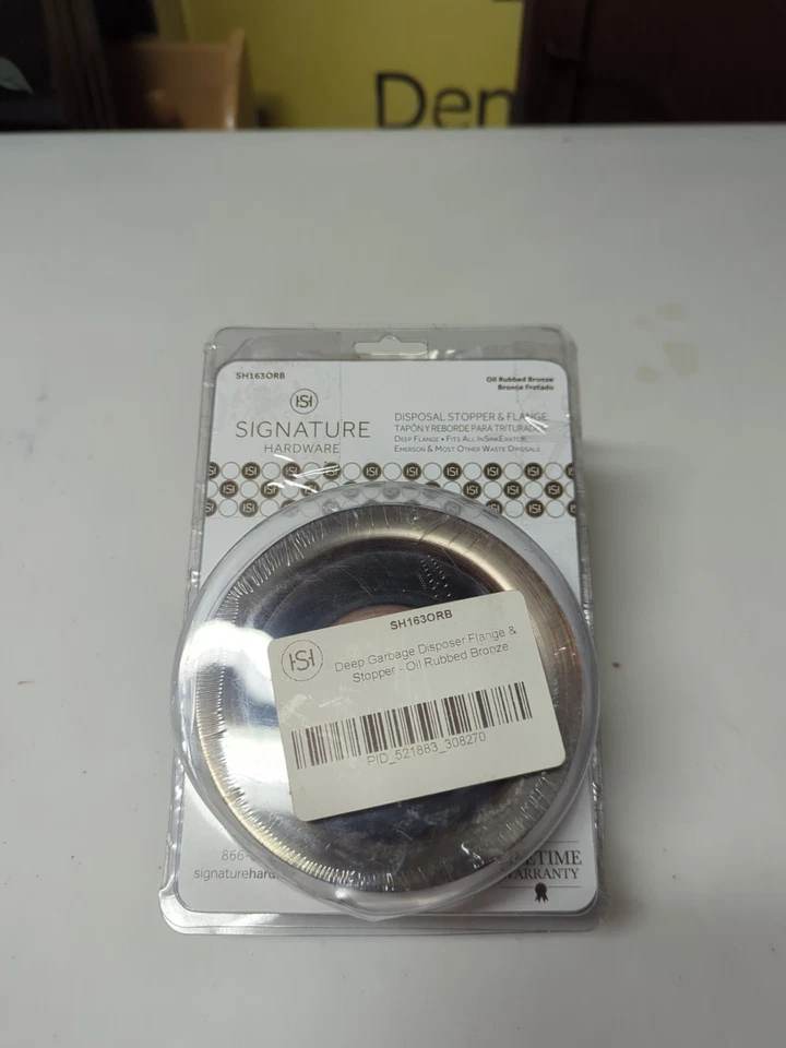 Brida y tapón eliminador de basura profundo Signature Hardware bronce frotado con aceite - Imagen 1 de 4