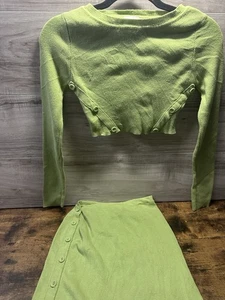 Princess Polly The Mia Set Green size S/M Retails $70 2 Piece Sweater & Skirt - Picture 1 of 7